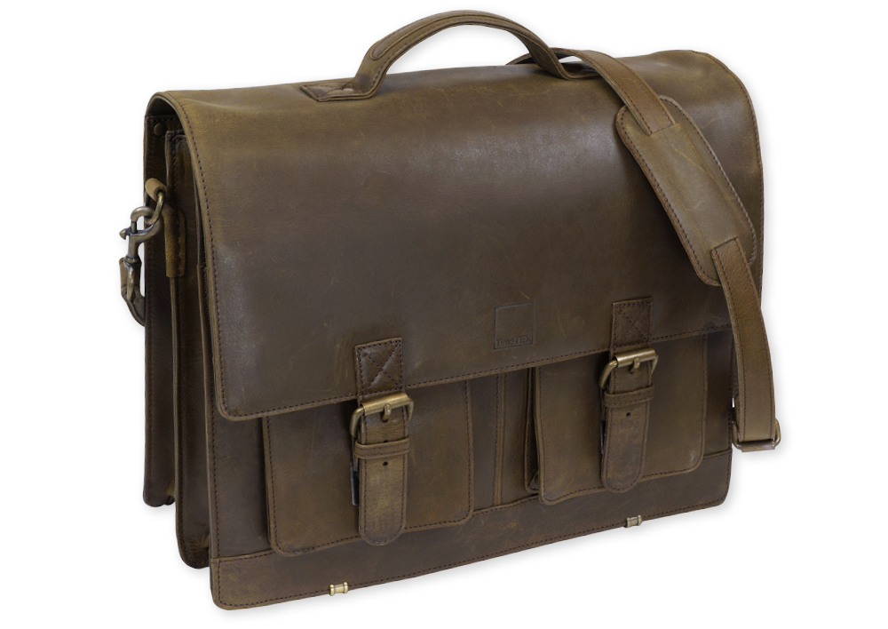 TimeTEX-Büchertasche Selecta Classic, ranger, Sattelleder