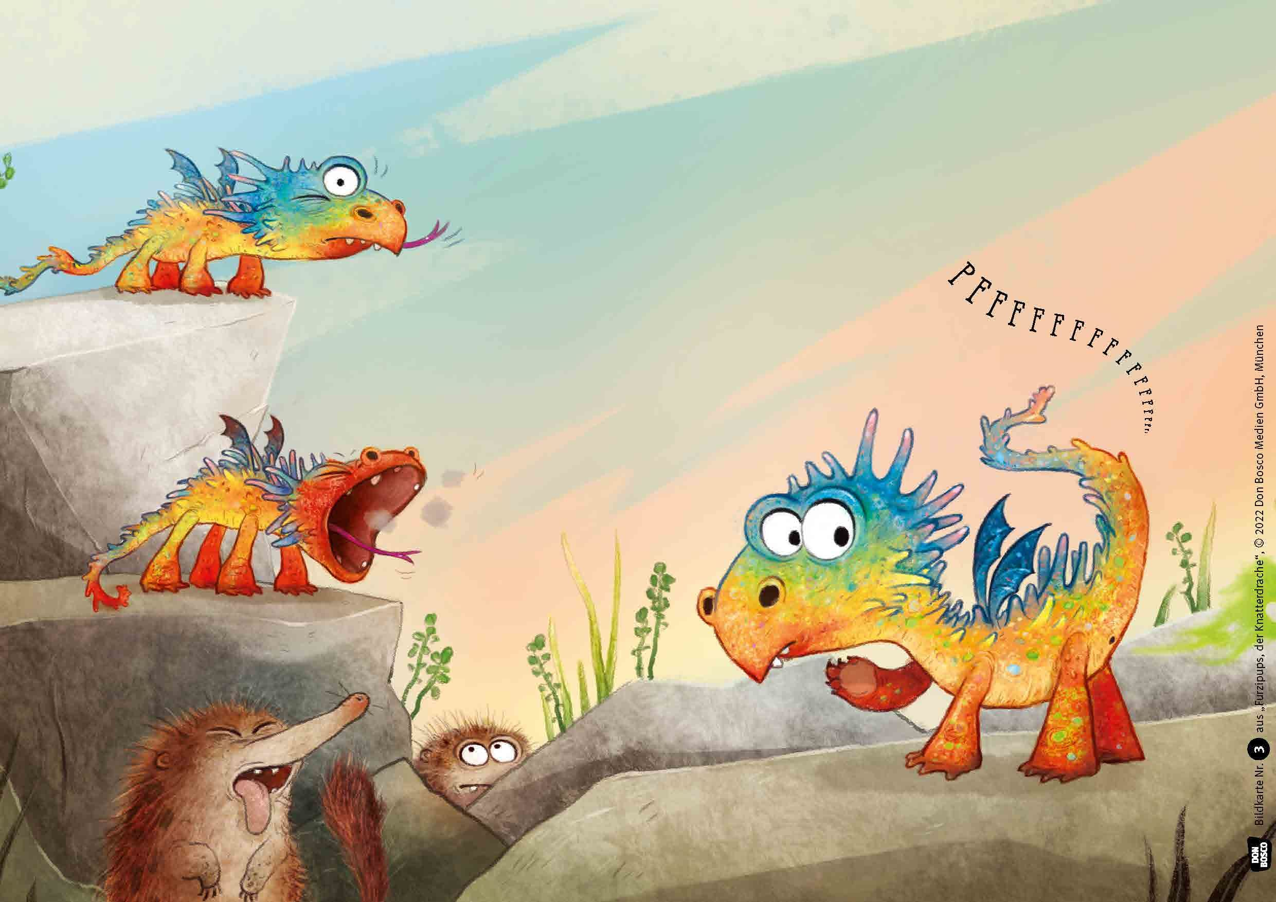 Kamishibai Bildkartenset - Furzipups, der Knatterdrache, 3-6 Jahre
