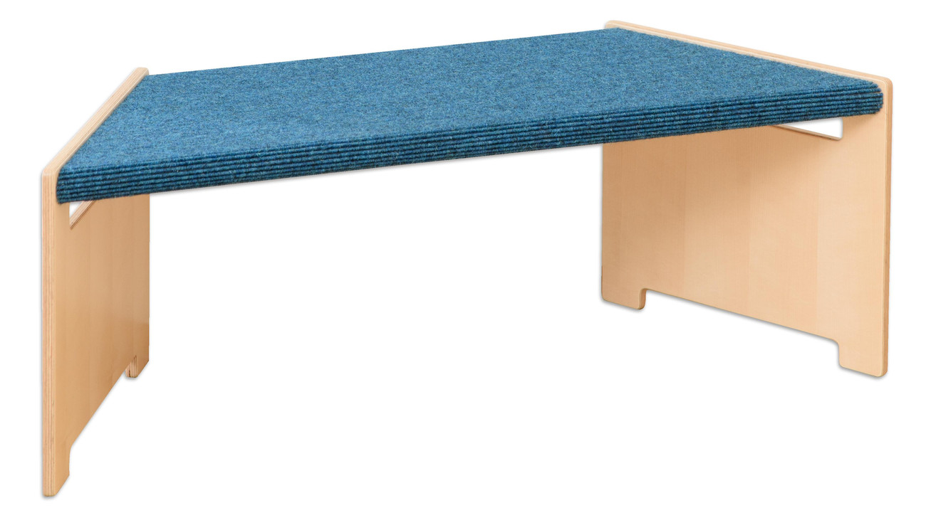 EduCasa Trapezbank mit Teppich petrol, 31 cm hoch