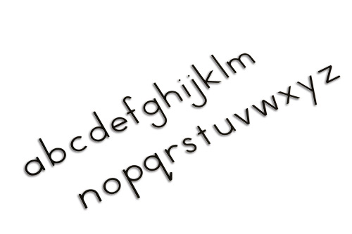 Bewegliches Alphabet, klein, Druckschrift schwarz, ab 6 Jahre