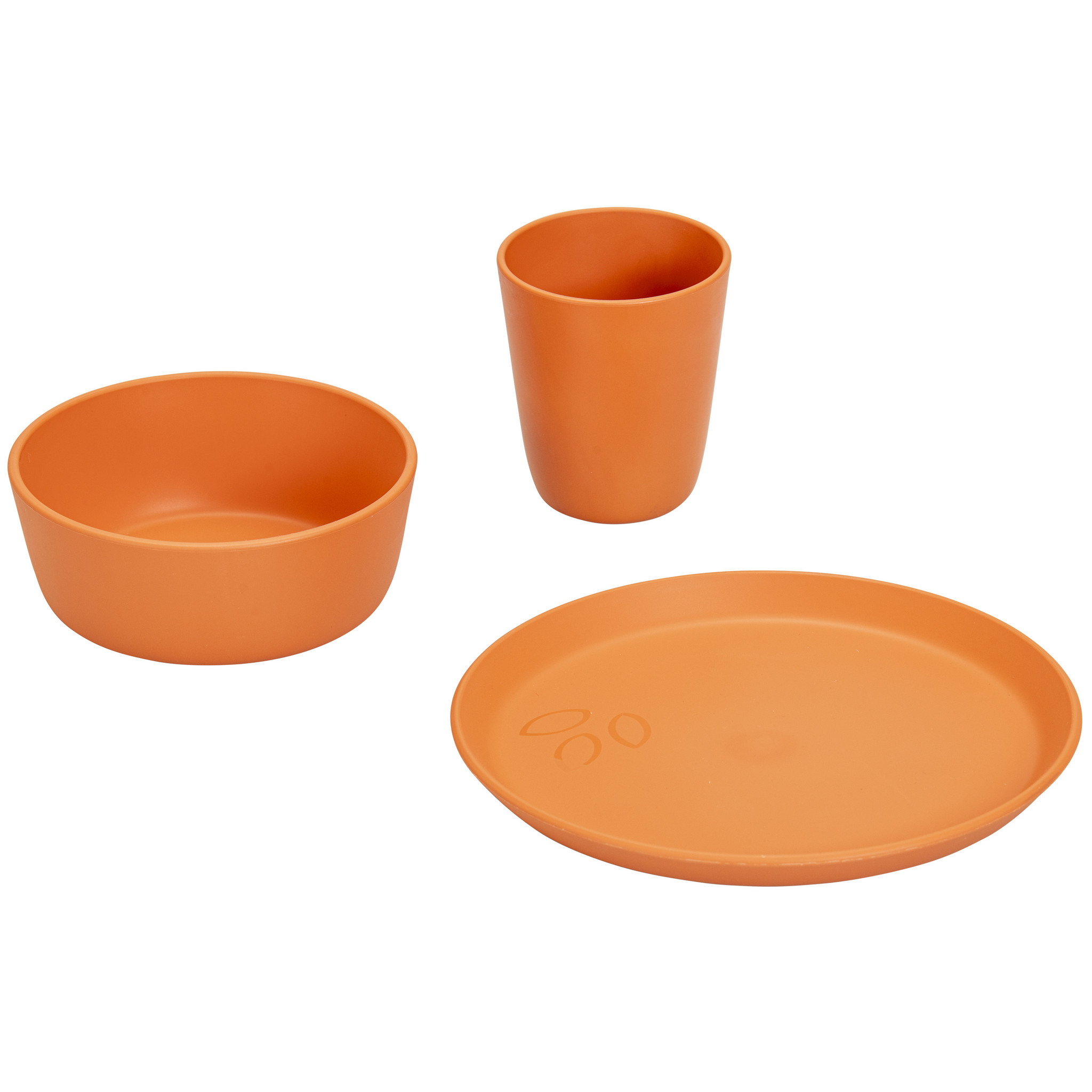 treeNside Kindergeschirr-Set ? Teller, Becher & Schüssel, coral