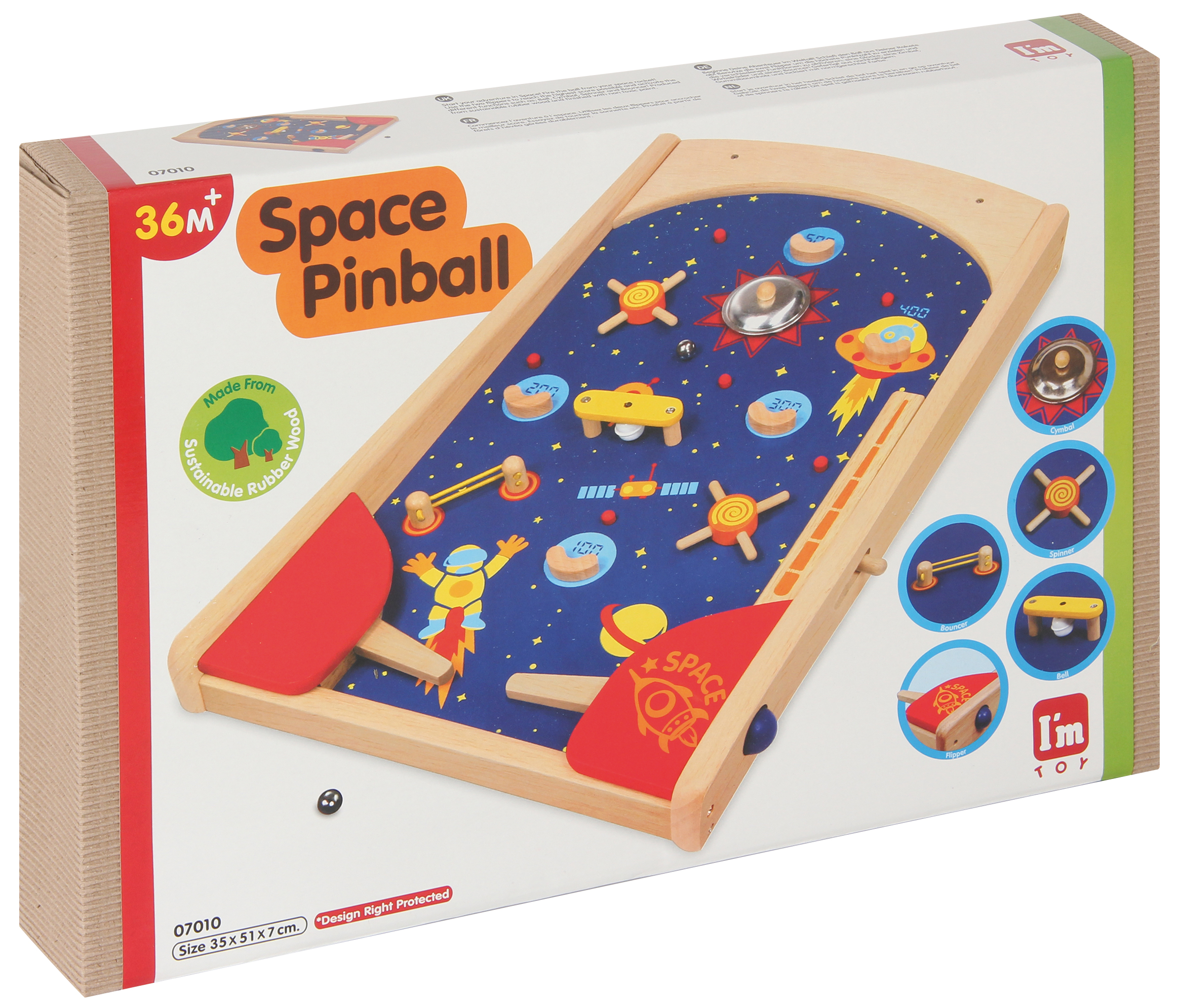 Flipper Space Pinball 52x35x7cm, ab 4 Jahre