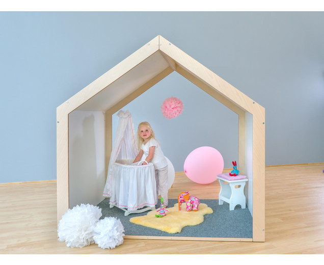 Educasa Spielhaus XXL weiß mit Tretford-Teppich, 1-7 Jahre