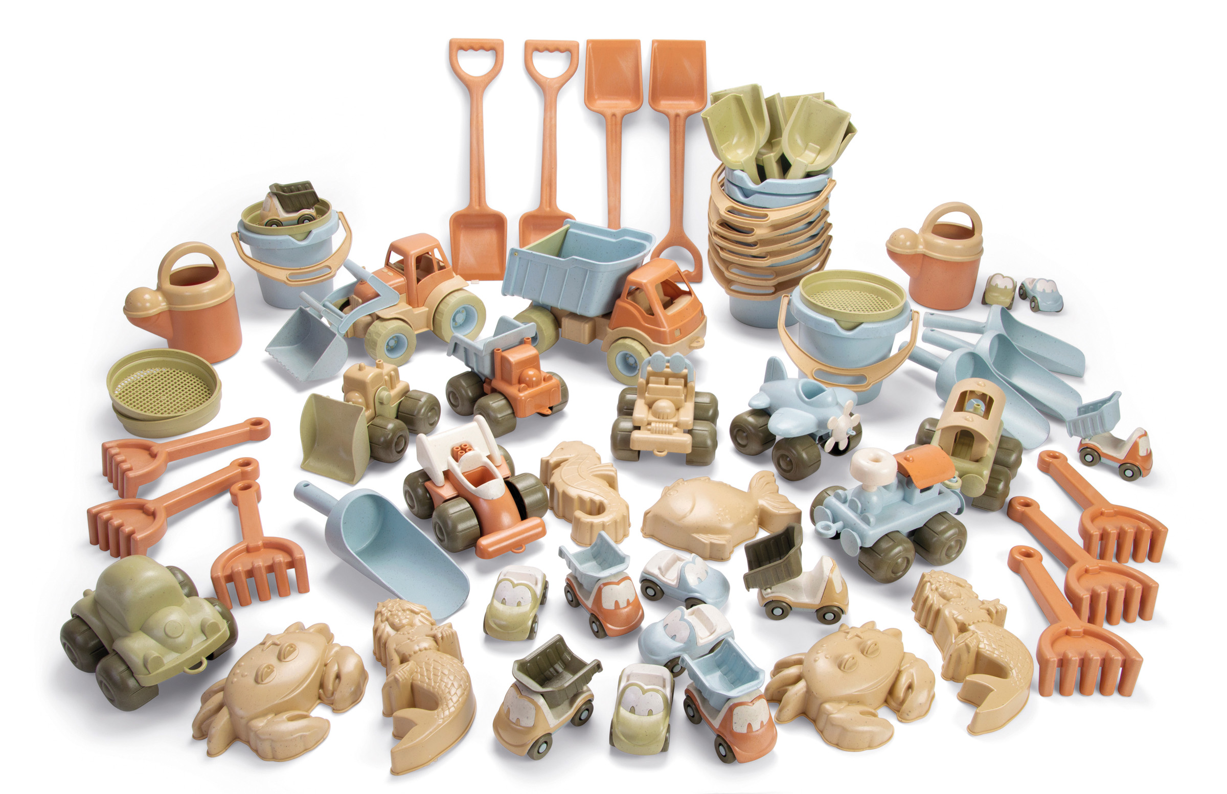 dantoy® BIOplastic Sandset mit Fahrzeugen 62 Teile, ab 12 Monate