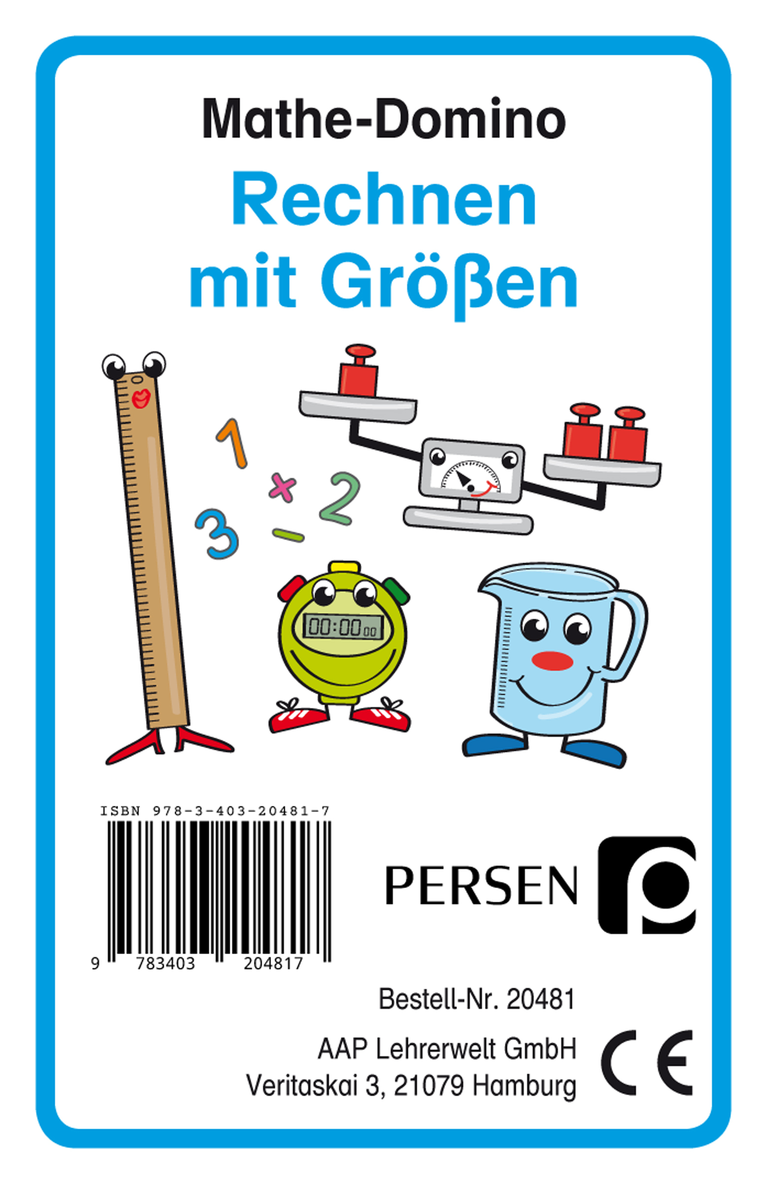Mathe-Domino: Rechnen mit Größen, Domino-Kartenspiel, Klasse 3-4