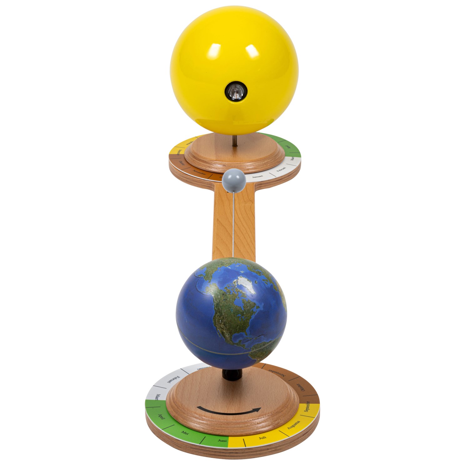Tellurium, Sonnensystem-Modell, Lehrmittel, aus Holz