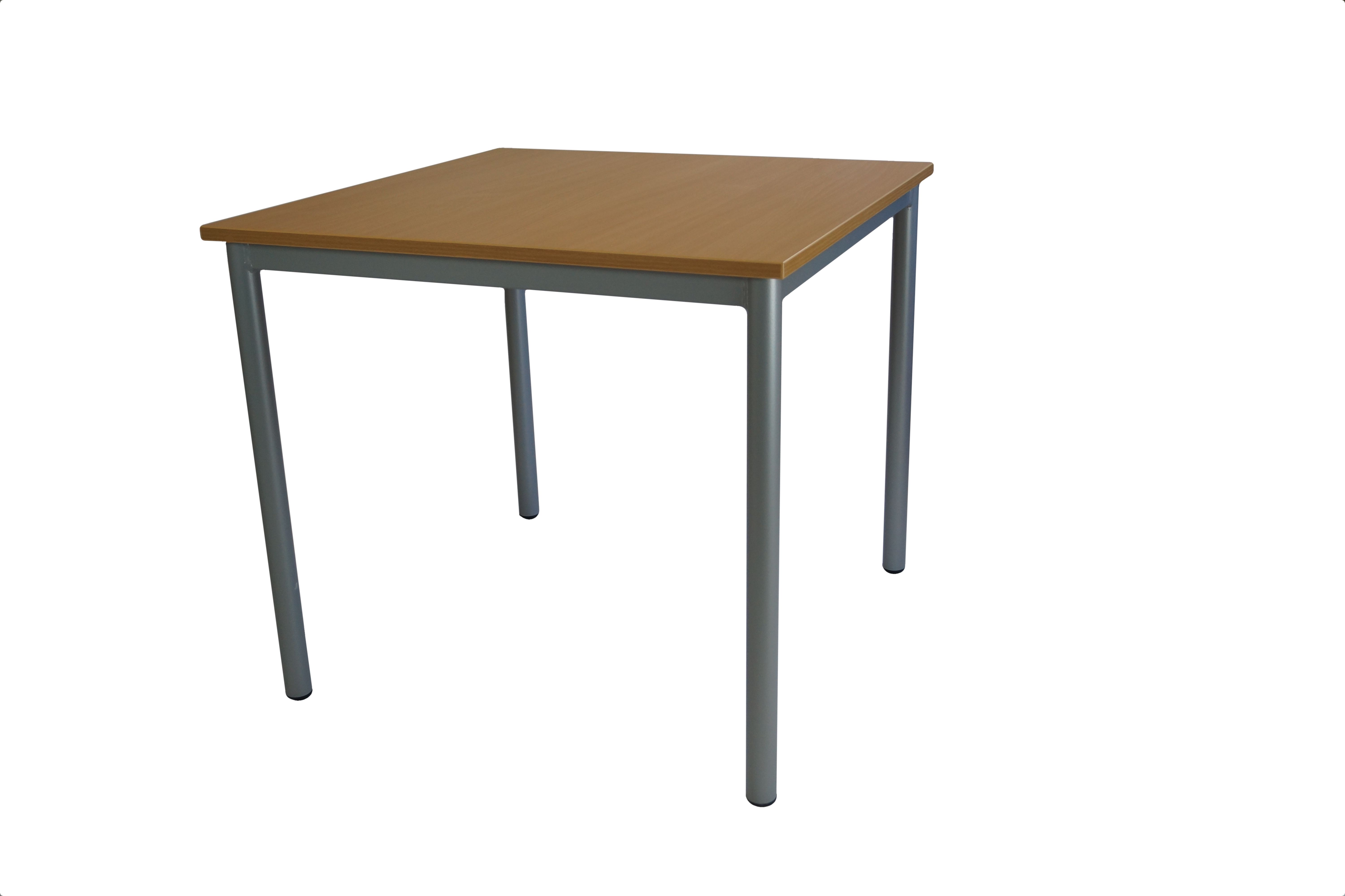 Schülertisch 70x70 cm, Buche, Gestell weißaluminium