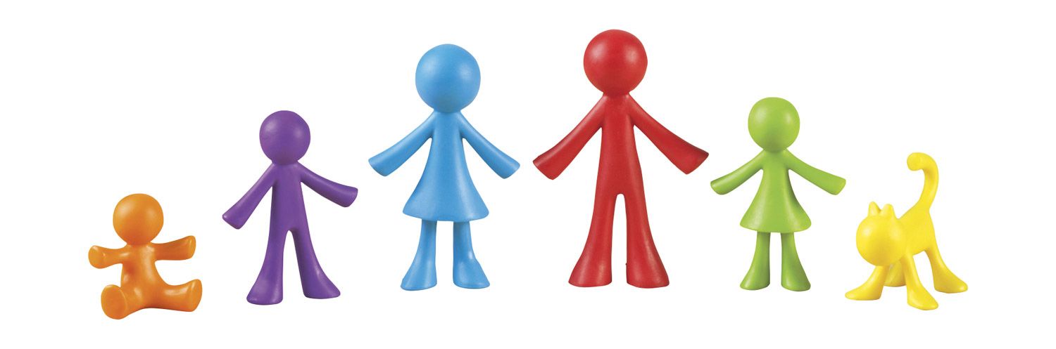Sortierfiguren Familie, 72 Figuren in Kunststoffeimer