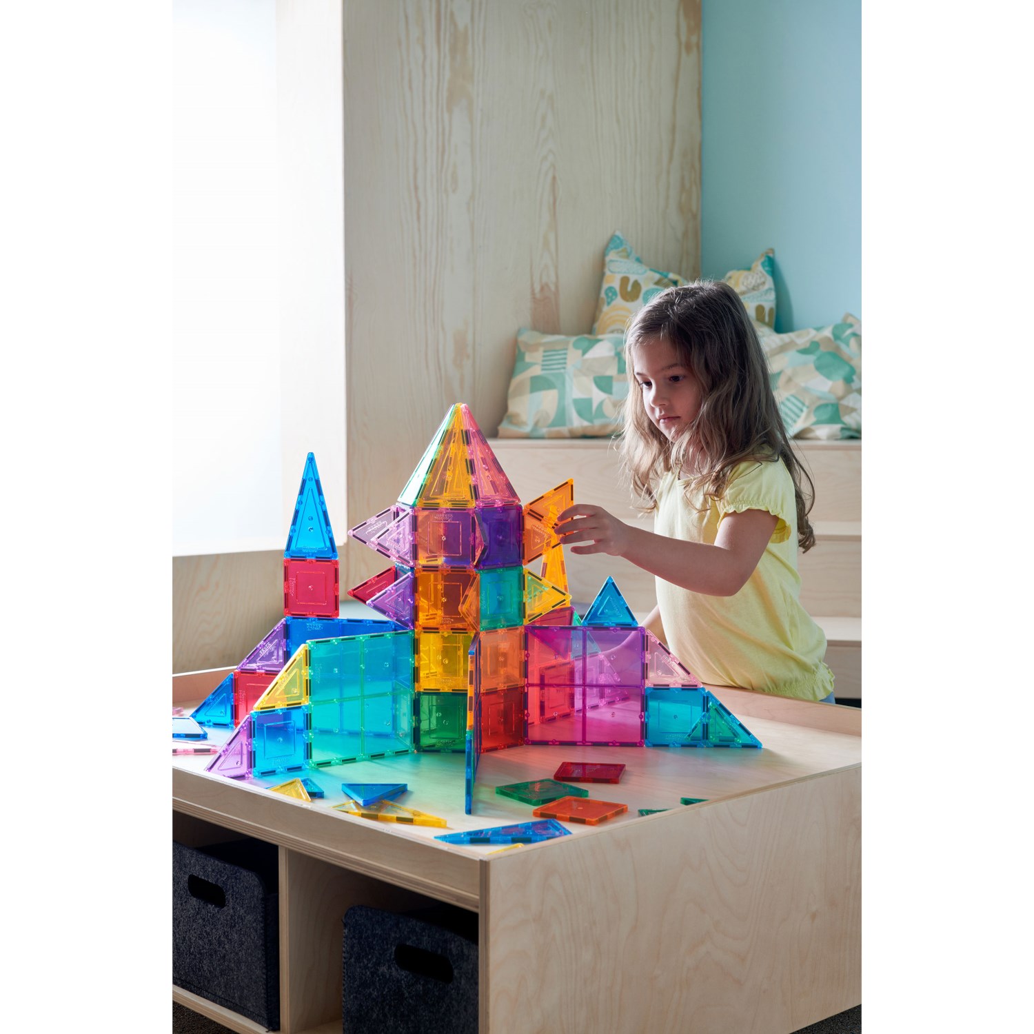 MagGenius Magnetic Building Blocks, 100 Teile in Aufbewahrungsbox