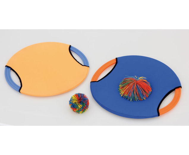 Wuselball-Springspiel mit 2 Schlägern Ø 35 cm