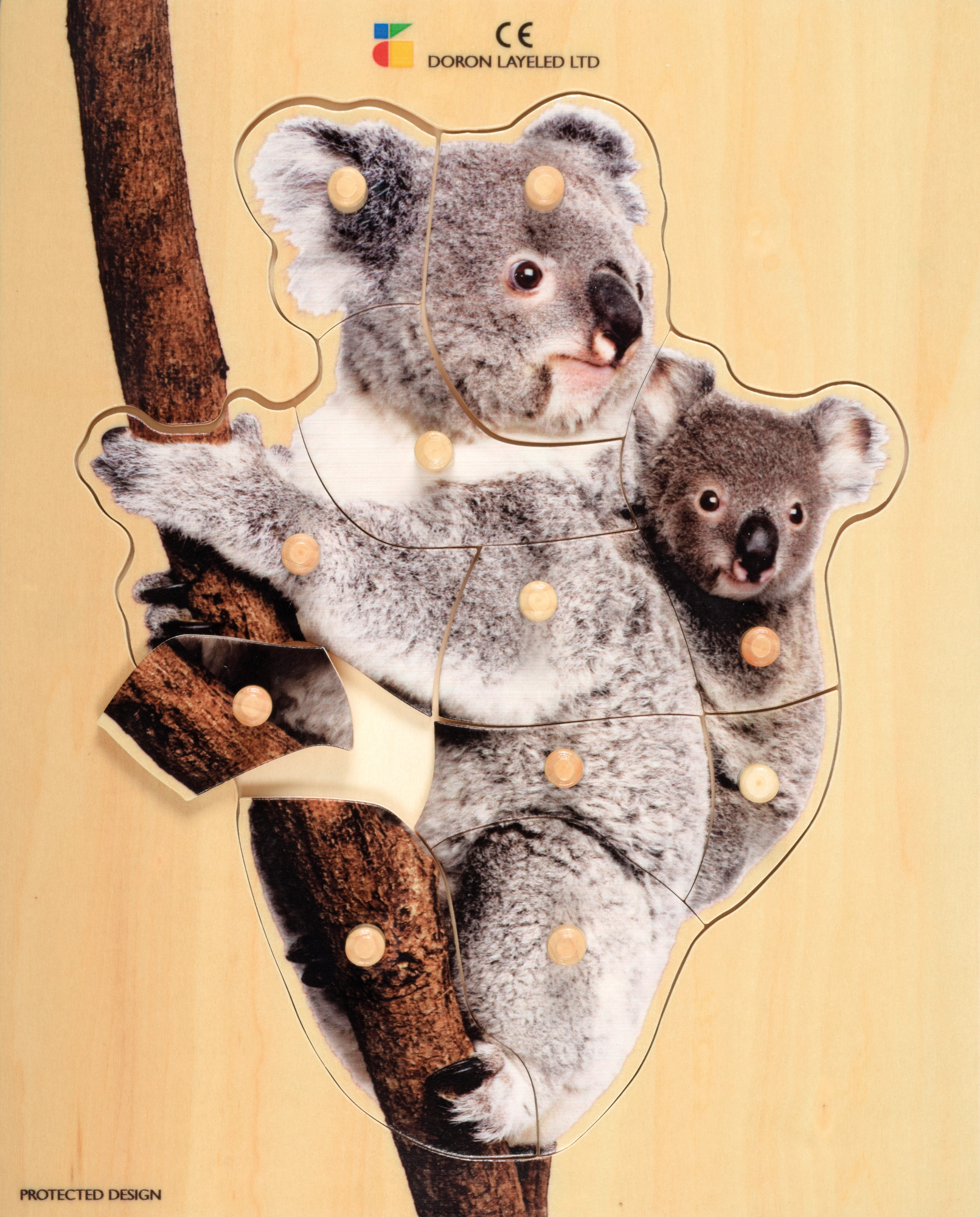 Holz-Puzzle realistisch Koala, Mutter mit Jungtier, ab 2 Jahre