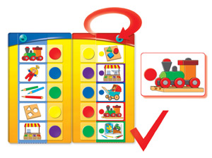 Flocards Junior Holzklappkasten, Lernsystem für Kinder ab 2 Jahre