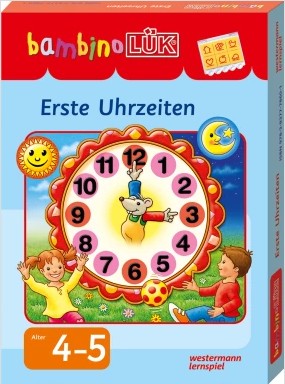 bambinoLÜK Erste Uhrzeiten, Set inkl. Heft, Kontrollgerät, Pappuhr