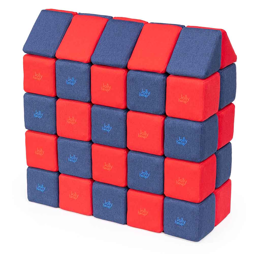 Jolly Heap Set MEDIUM rot-blau, Riesen-Magnetbausteine