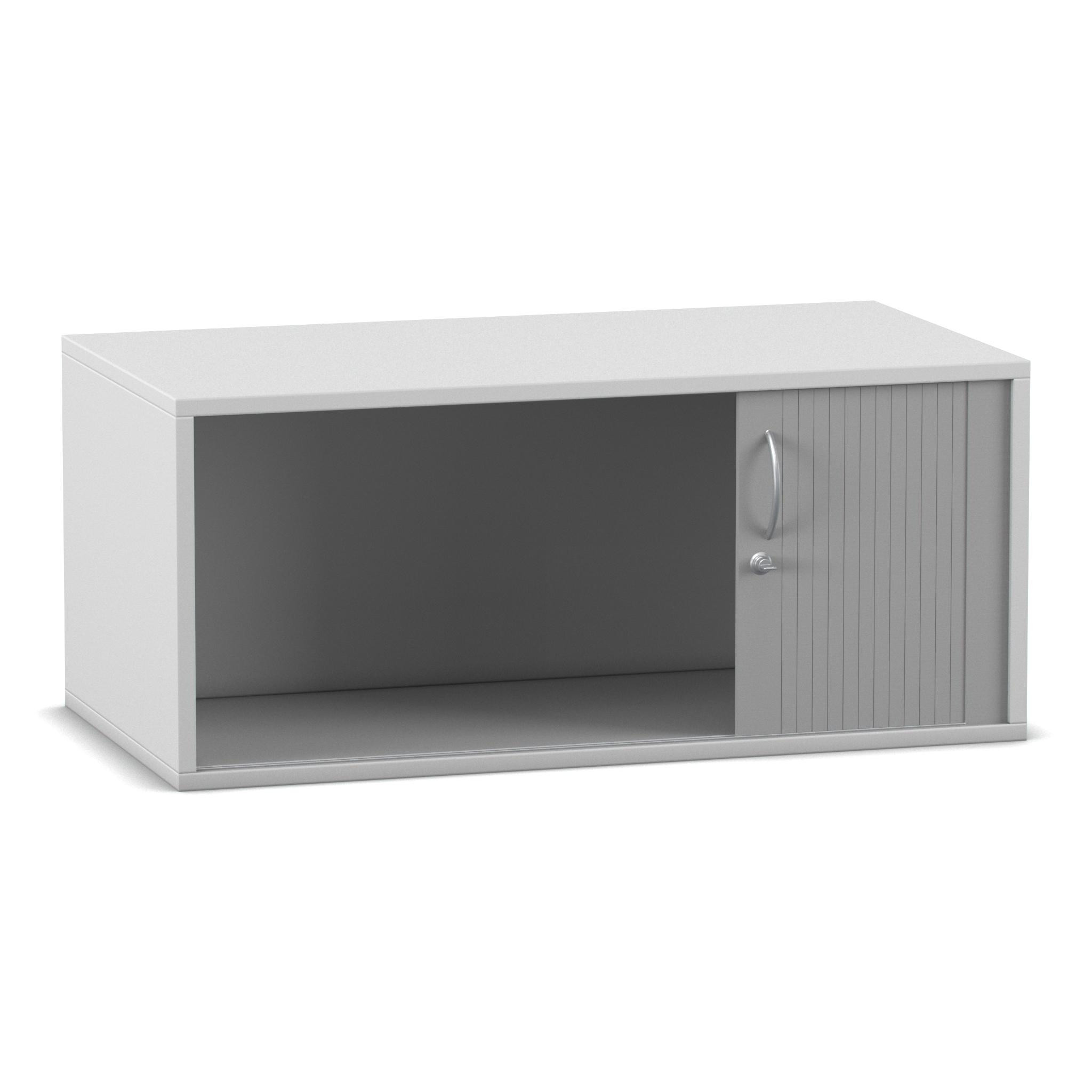 Flexeo® Rollladen-Aufsatzschrank, grau, HxBxT: 41,1x94,4x48 cm, 1 Fach