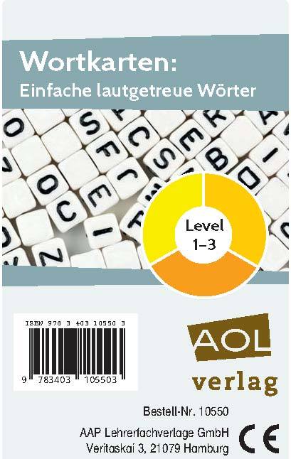 Wortkarten: Einfache lautgetreue Wörter, Level 1-3, 1.-4. Klasse