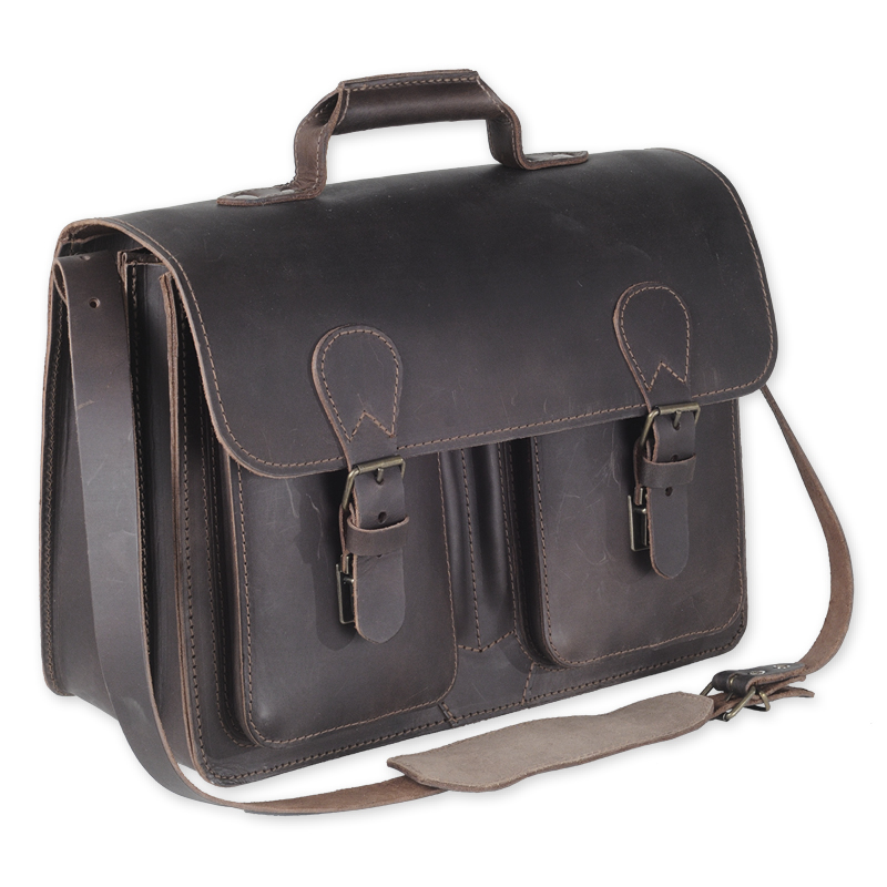 TimeTEX Büchertasche Probata mittel, ranger (dunkelbraun), Sattelleder