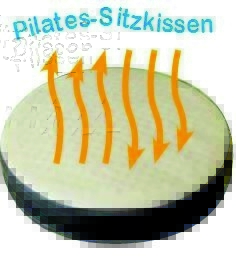Sanus-Air Gesundheitsstuhl 36-43 cm, höhenverstellbare Lehne und Pilates-Sitzkissen, Kunstleder rot/schwarz mit Rollstopp