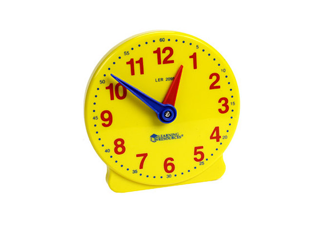 Kleine Kunststoff-Lernuhr Ø 12 cm - synchron