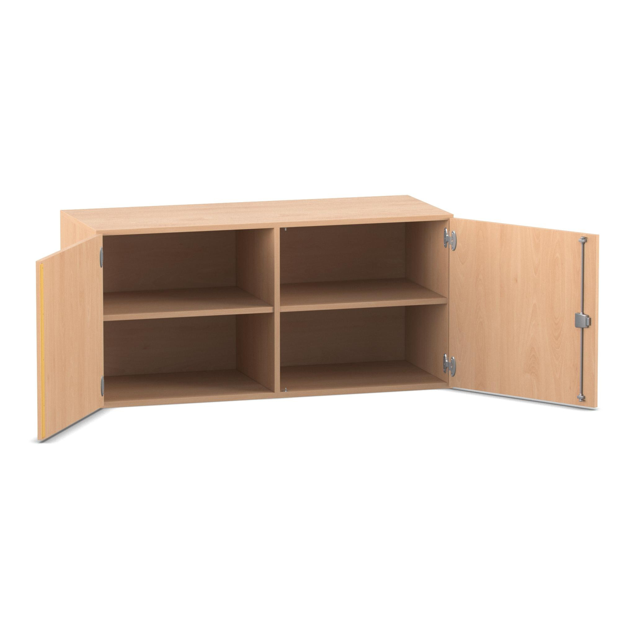 Flexeo Aufsatzschrank, Buche hell, HxBxT: 60,6x126,4x50 cm, 2 Fachböden, Schloss