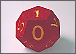 Zahlenwürfel groß 0-10, 22 cm, rot