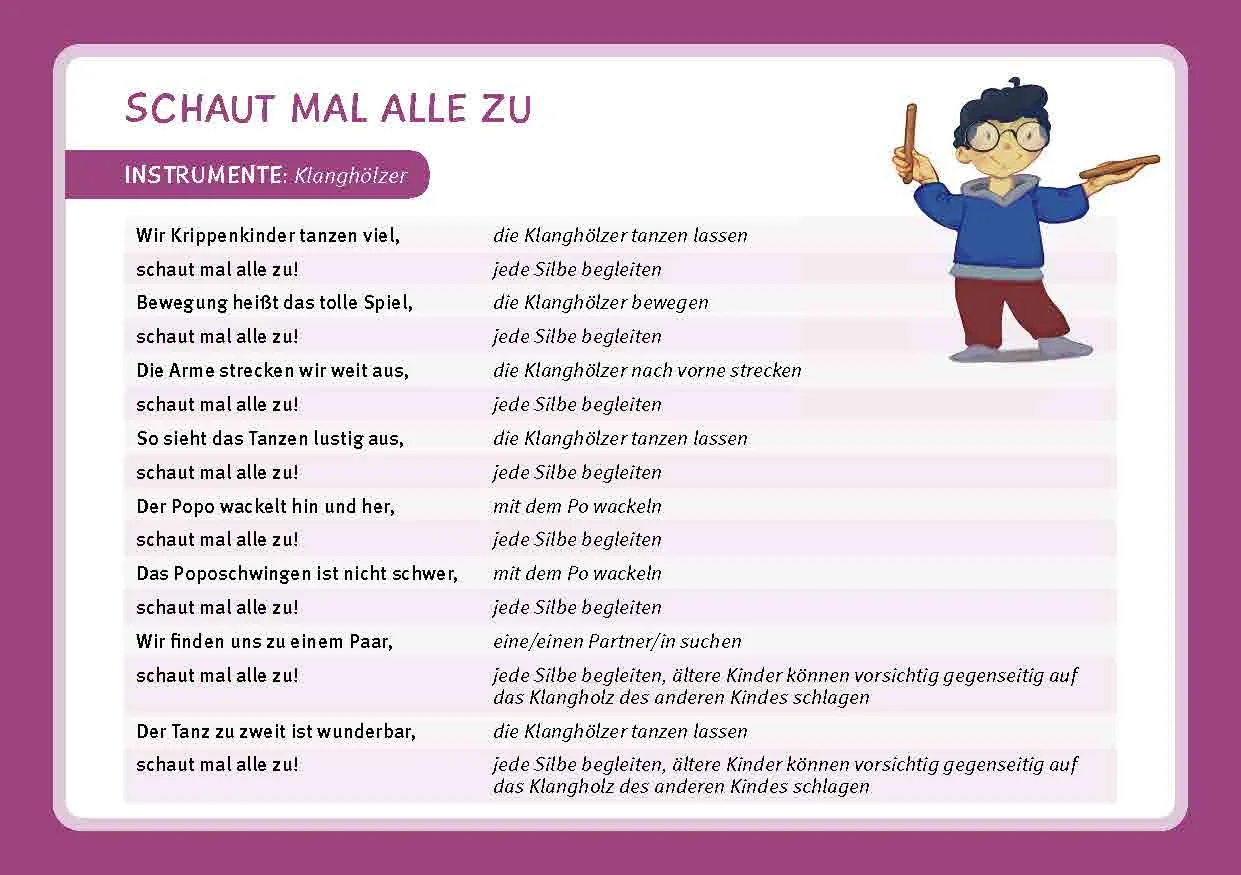 Wir klatschen, stampfen, trommeln, Bildkarten, 1-4 Jahre