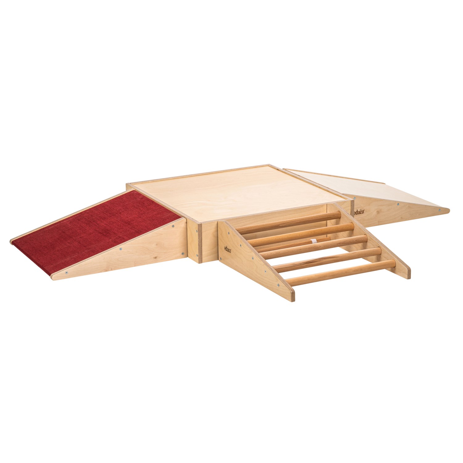 Anbauschräge mit Teppich Farbe Rot für die Krabbelkiste