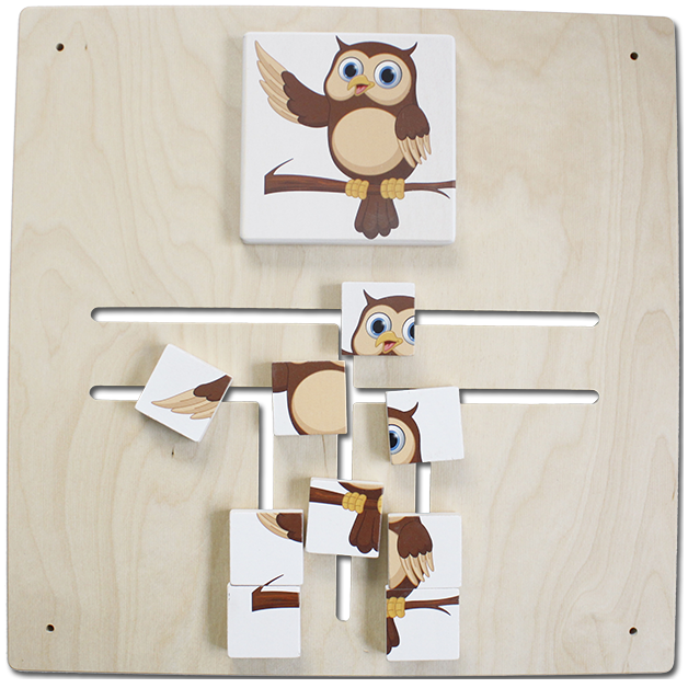 Wandspiel Labyrinth-Puzzle Eule