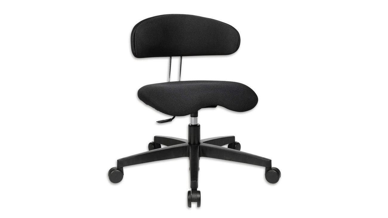 Topstar KIHO Erzieherstuhl, 34-47 cm, Stoff schwarz, mit Hartbodenrollen