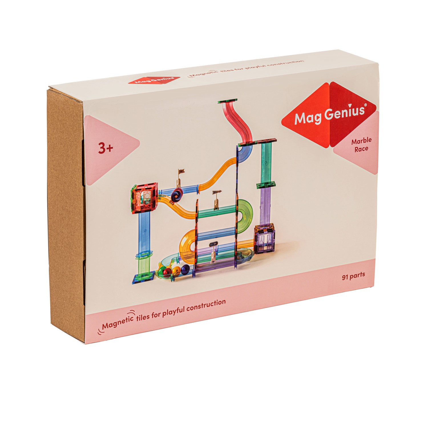 MagGenius Magnetic Marble Run, Kugelbahn mit 91 Teilen