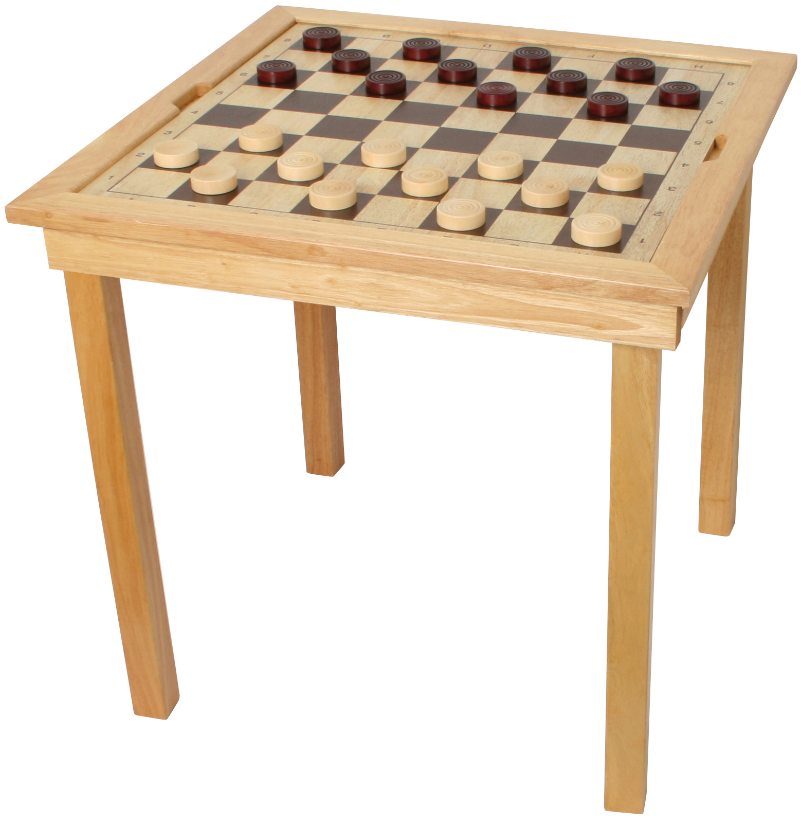 Brettspiel-Tisch mit Schach, Dame und Ludo, extragroße Spielfiguren