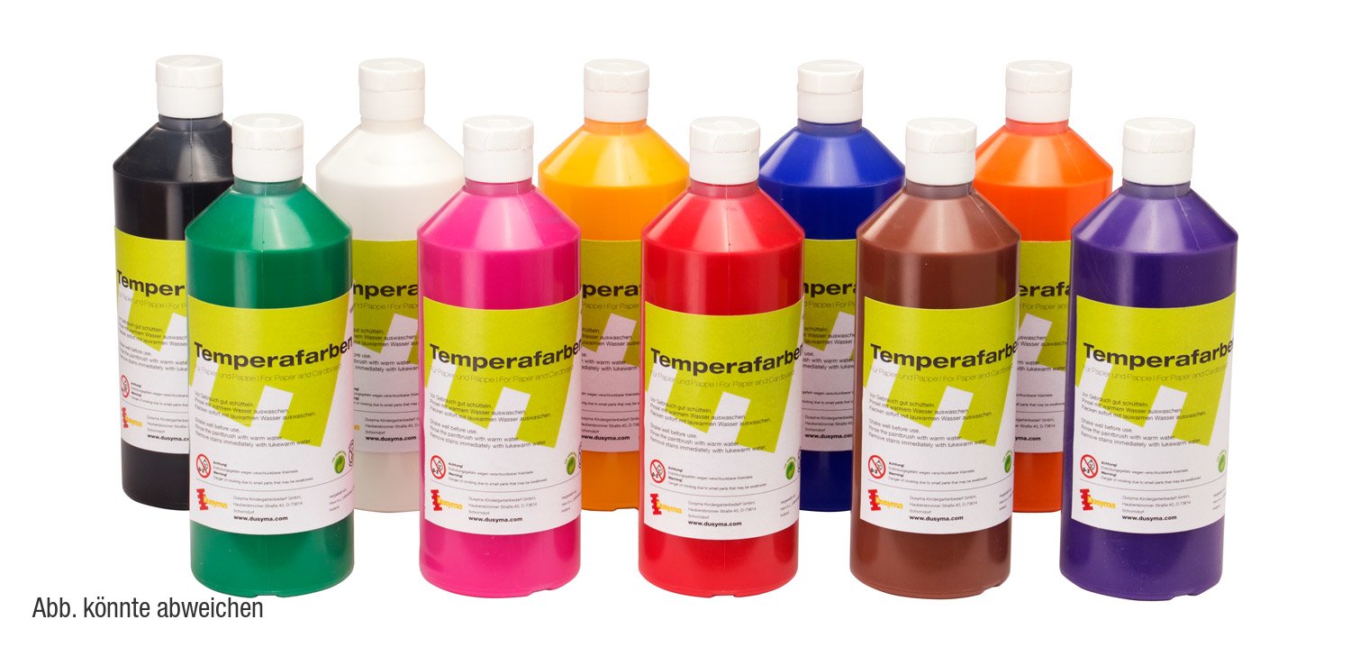 Dusyma Farbset, 10 Flaschen je 500 ml, ab 3 Jahre