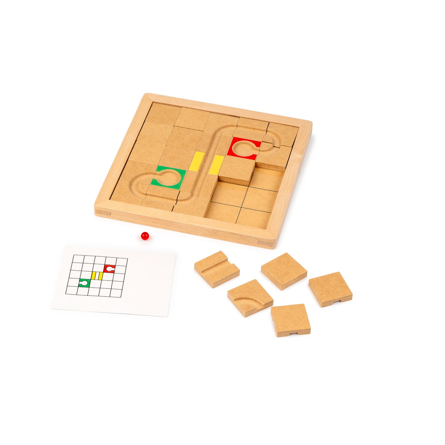 Logikspiel mit Murmeln und Bausteinen, Rolling Logic, Coding-Grundlagen, mit Aufgabenkarten
