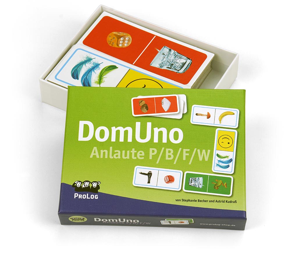 DomUno Anlaute P/B/F/W, Sprachlernspiel, ab 5 Jahre
