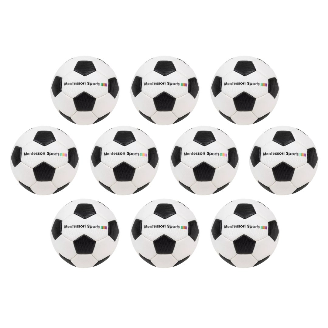Montessori-Fußball, 14cm, Größe 1, 10er Set, aus Leder, 3-6 Jahre