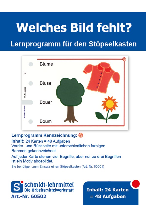 Stöpselkarten 'Welches Bild fehlt?'