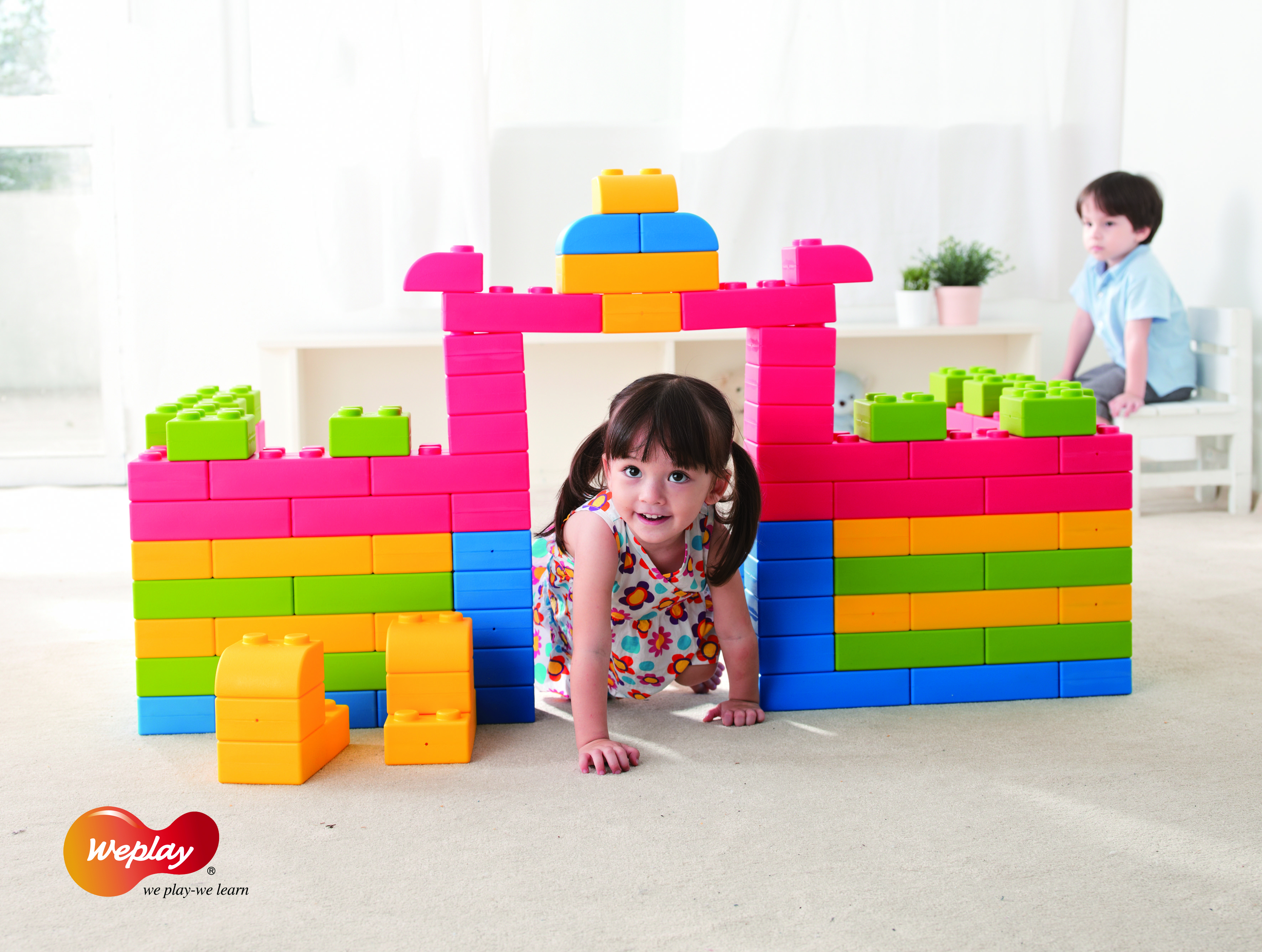 Q-Blocks, 64 Bausteine mit Tasche, ab 2 Jahre