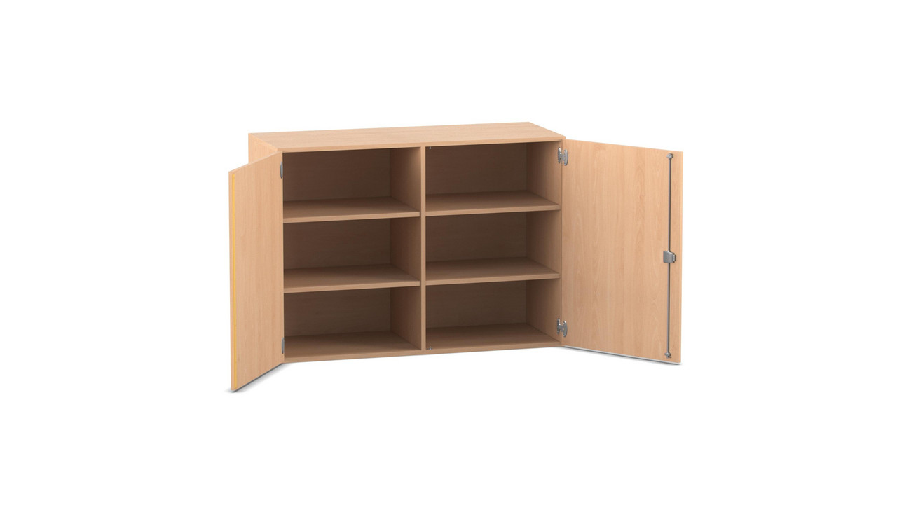Flexeo Aufsatzschrank, Buche hell, 4 Fachböden, mit Mittelwand, HXBXT: 90,9x126,4x50 cm