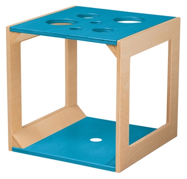 Krabbelwürfel mit Sinnesmaterial türkis