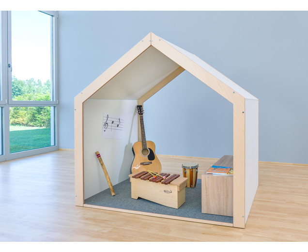 Educasa Spielhaus XXL weiß mit Tretford-Teppich, 1-7 Jahre