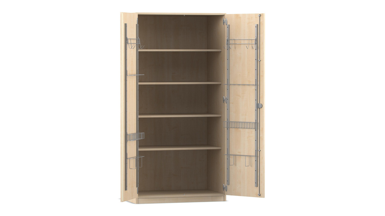 Flexeo Musikschrank, Ahorn honig, HxBxT: 190 x 94,4 x 60 cm, Schloss