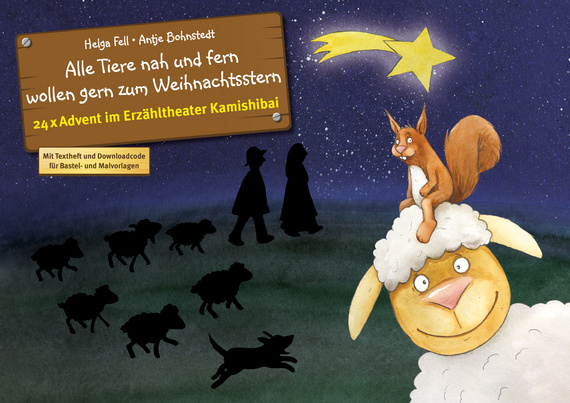 Kamishibai Bildkartenset - Alle Tiere nah und fern wollen gern zum Weihnachtsstern