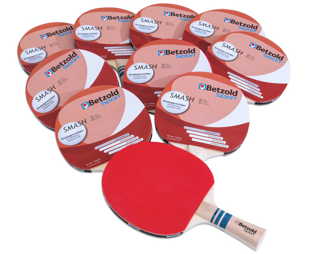 Tischtennisschläger Smash, 10er-Set, ab 6 Jahre