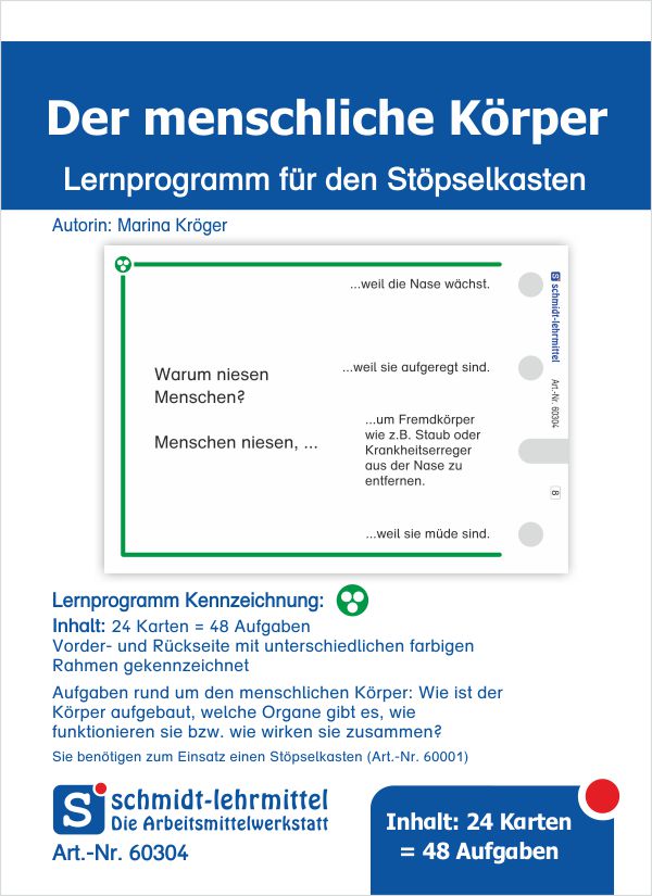 Stöpselkarten 'Der menschliche Körper'