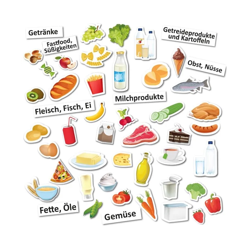 Ernährungspyramide mit Lebensmitteln, magnetisch, 70 Teile