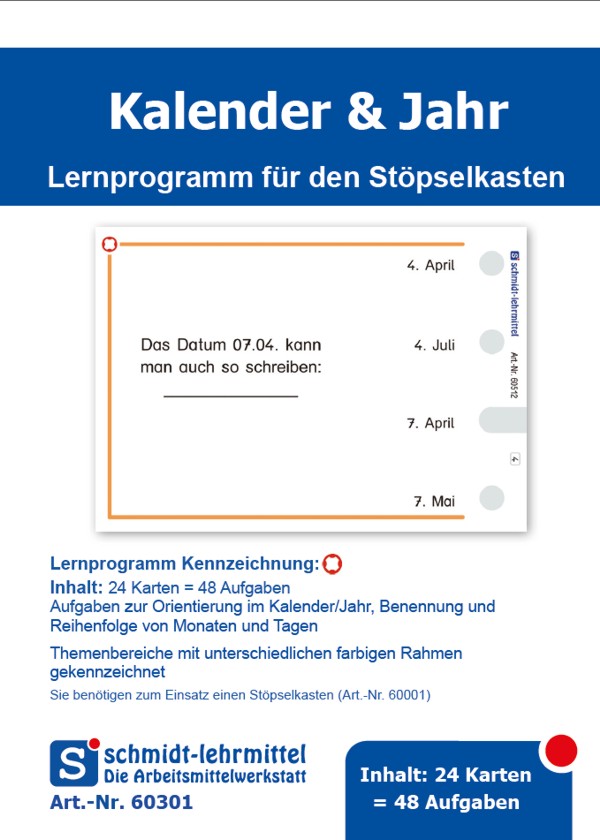 Stöpselkarten 'Kalender & Jahr'