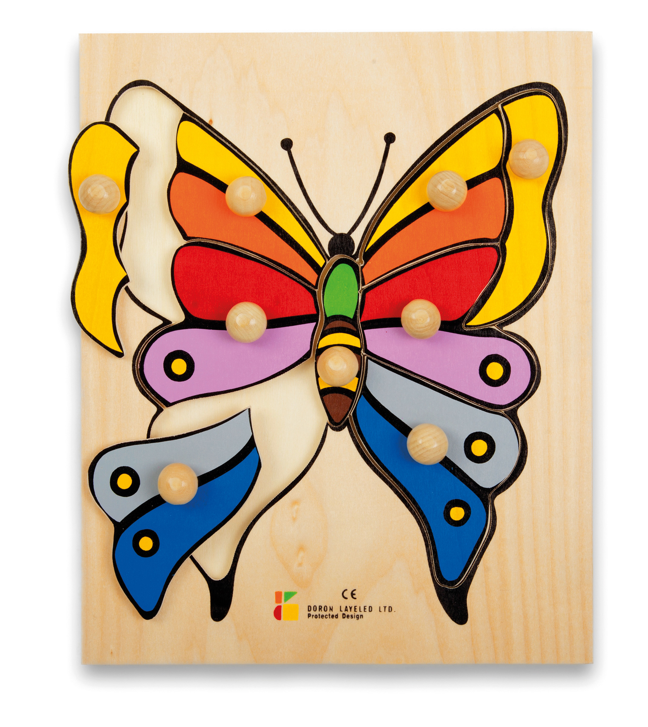 Holz-Puzzle Schmetterling mit großen Griffen, ab 3 Jahre