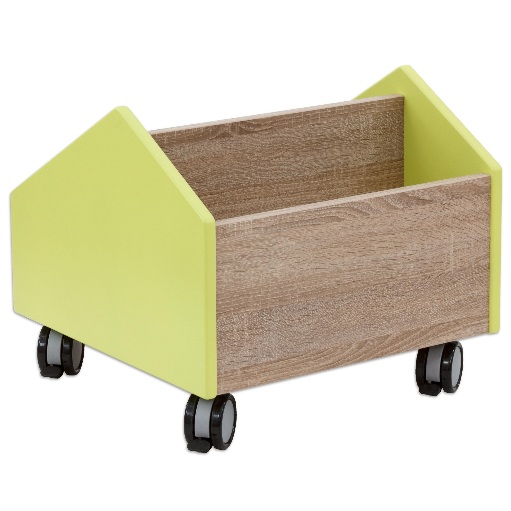 EduCasa Bücherwagen, klein, HxBxT: 50x50x44 cm, Farbe: limette