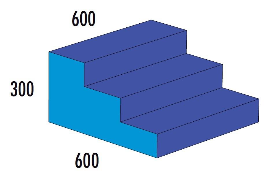 Treppe 3-stufig MAXI blau/hellblau, ab 4 Jahre