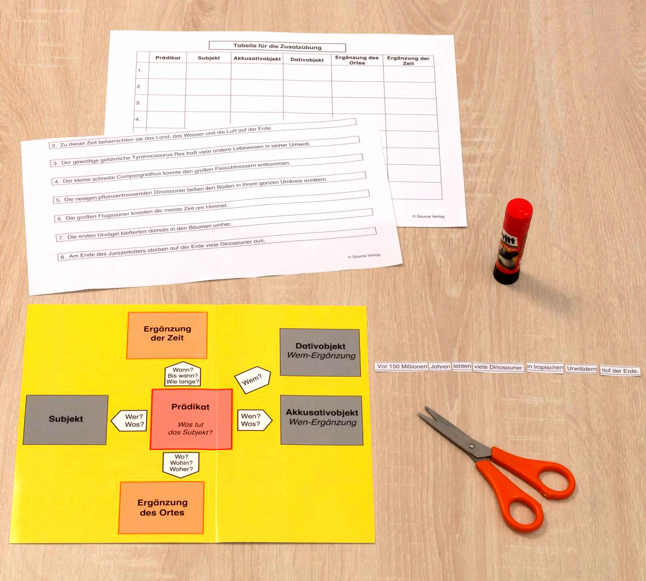 Satzgliedtrainer, Lernmaterial (3 Dosen), ab 3. Klasse